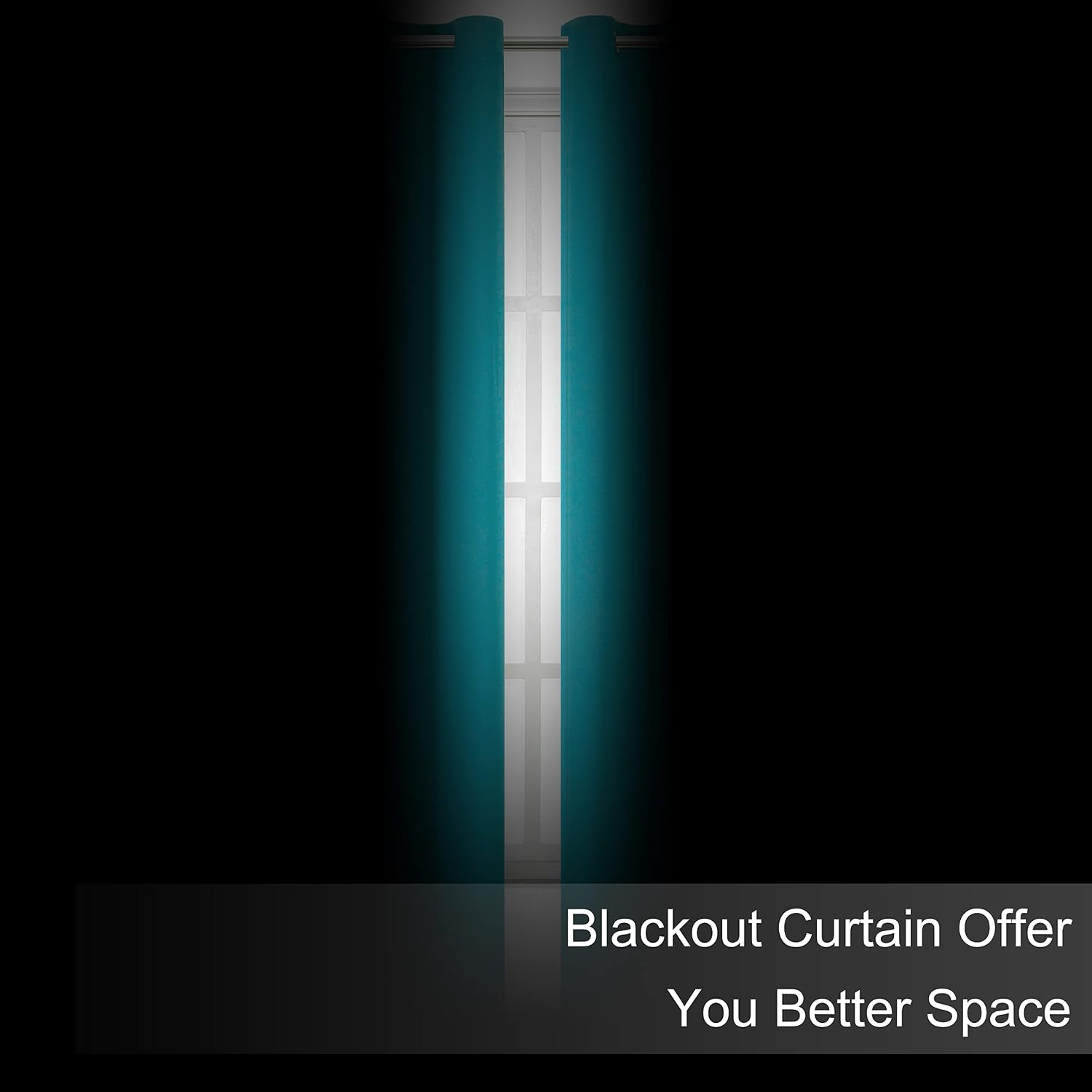 Lemomo Blackout Curtains 66 x 84 inch/Teal Curtains Set of 2 Panels/Thermal Insulated Room Darkening Bedroom Curtains 84 inch silver