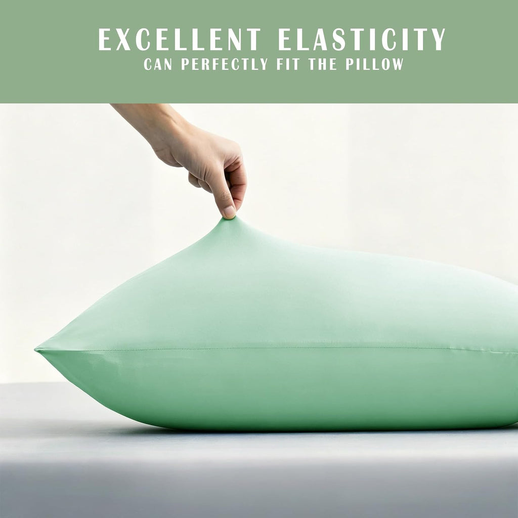 TELUS Cooling Pillowcases King Size 2-Pack, Silky Soft Breathable Pillow Case with Envelope Close, Stay Cool Pillow Cover for Hot…