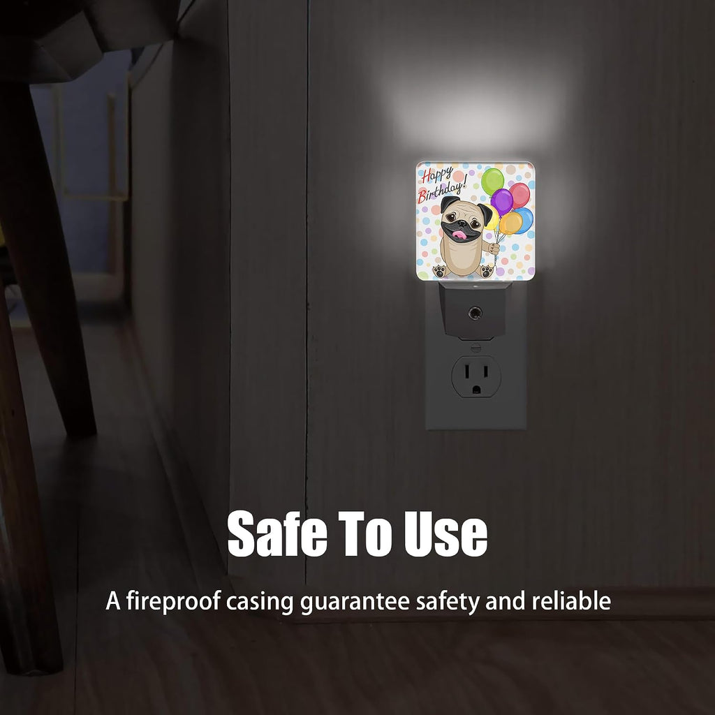 Cute Dog Night Light, Colorful Balloons Night Lights Plug into Wall Decor for Bedroom, Bathroom, Hallway, Kitchen, Dusk to Dawn Sensor…