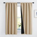 Nicetown Bedroom Full Blackout Cold Blocking Curtain Panels, Super Thick Insulated Window Covers, Rod Pocket Draperies with Black Liner for…