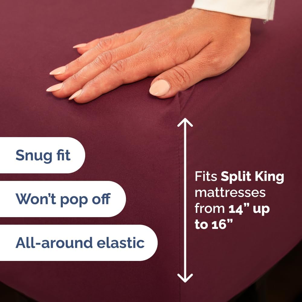 Flex Top Split Head King 4 Piece Sheet Set - Soft, Breathable & Cooling Bed Sheets Set - Hotel Luxury Bedding for Women & Men with Deep…