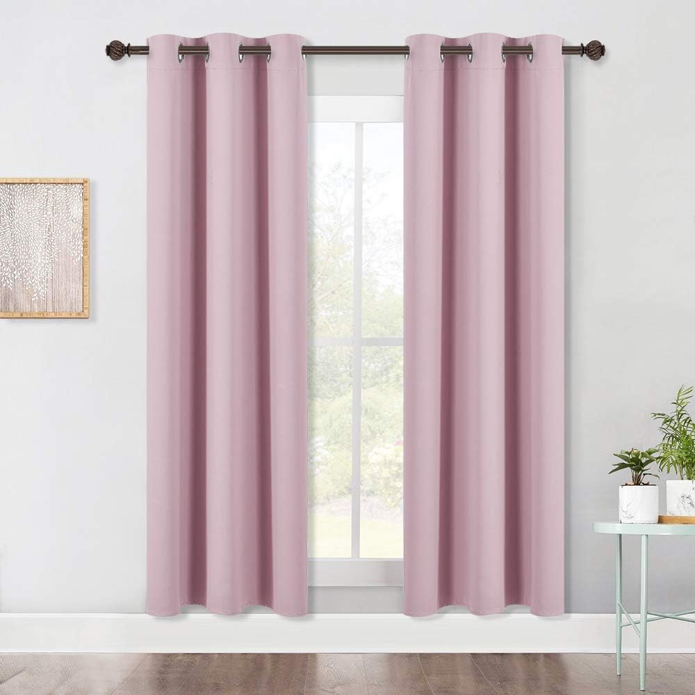 NICETOWN Room Darkening Curtains for Girls Room, Nursery Essential Thermal Insulated Blackout Draperies/Drapes (Baby Pink=Lavender Pink…