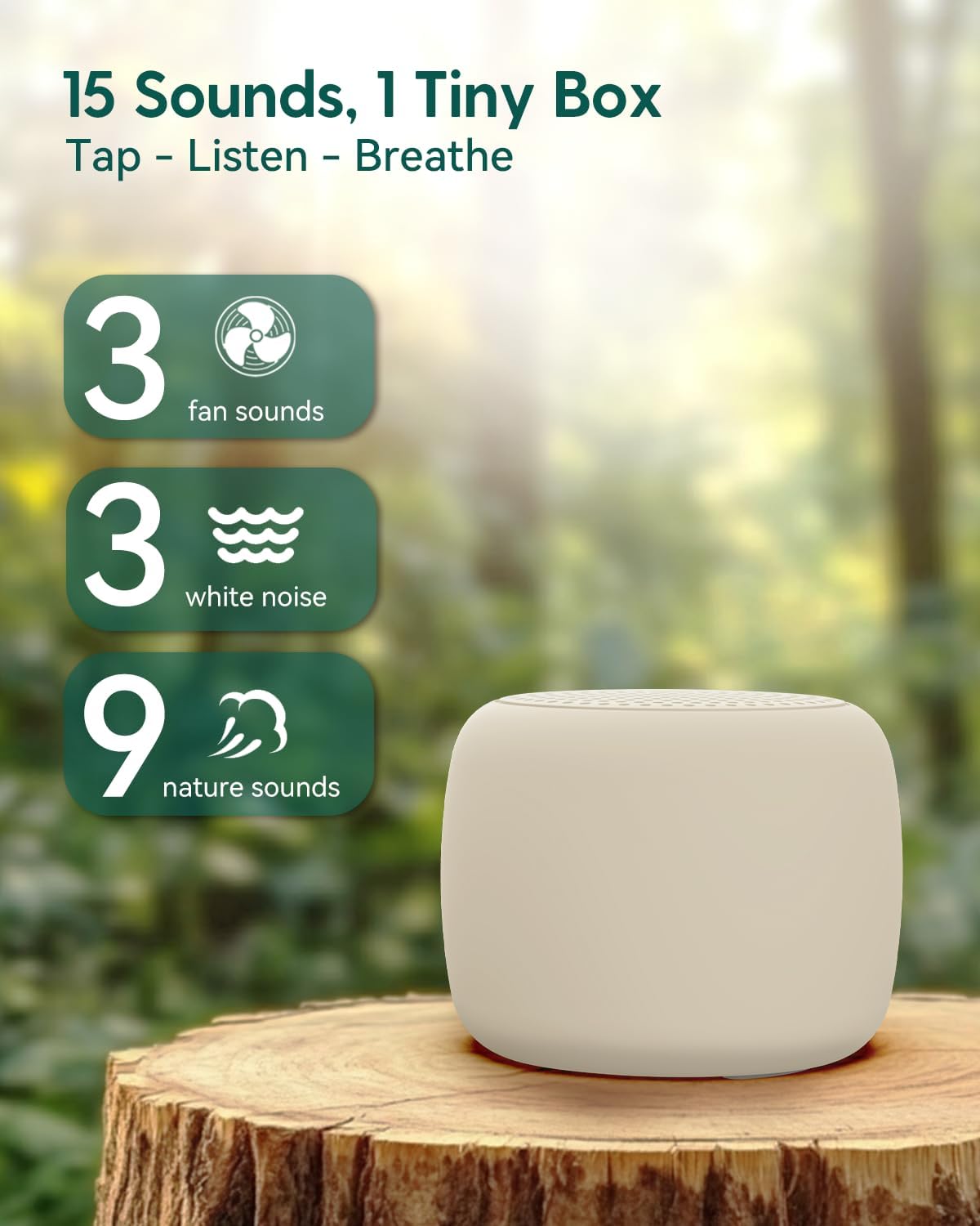 Babelio White Noise Sound Machine for Adults Kids Baby, Travel Sound Machine for Sleep, Mini and Portable, 15 Non-looping Sounds, Timer…