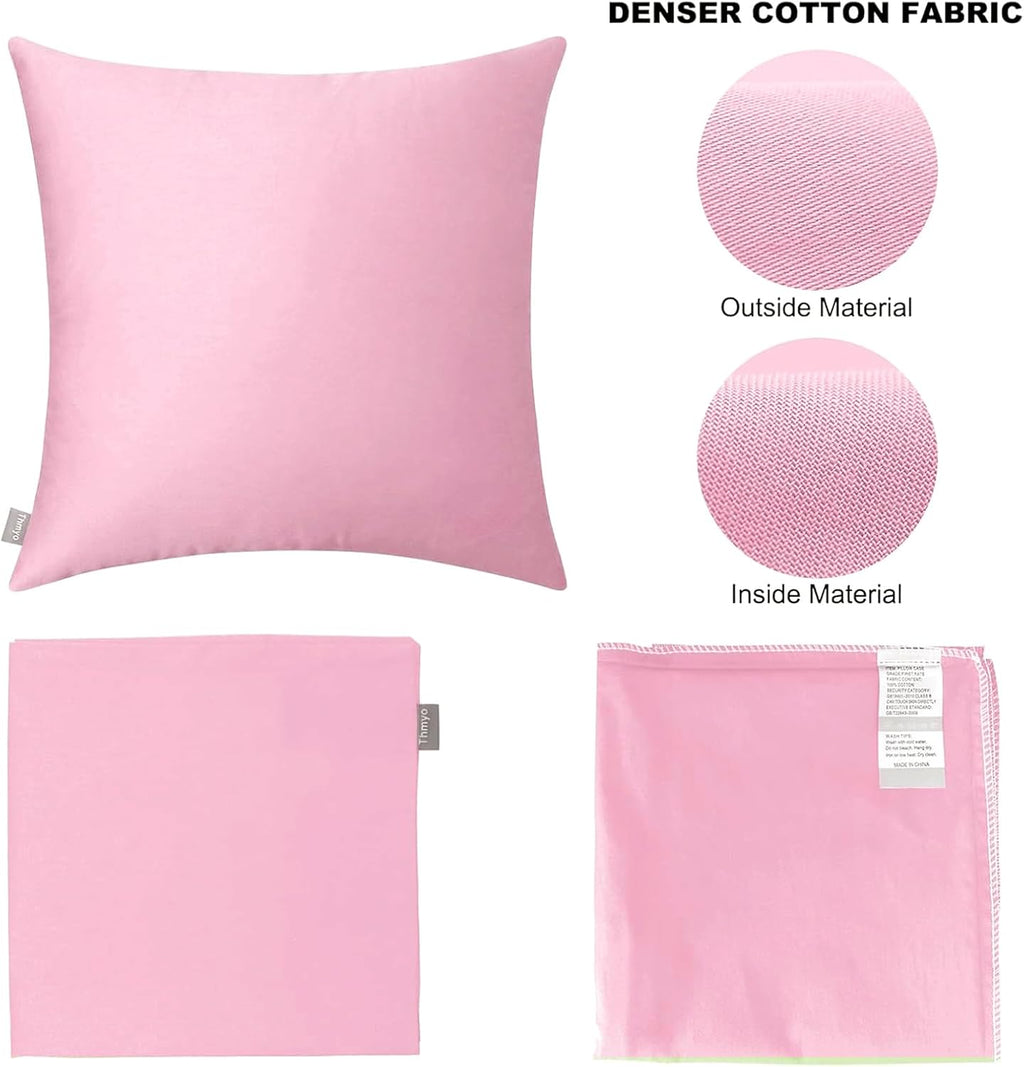 Thmyo 4-Pack 100% Cotton Comfortable Solid Decorative Throw Pillow Case Square Cushion Cover Pillowcases Sublimation Blank DIY Pillow Cover…