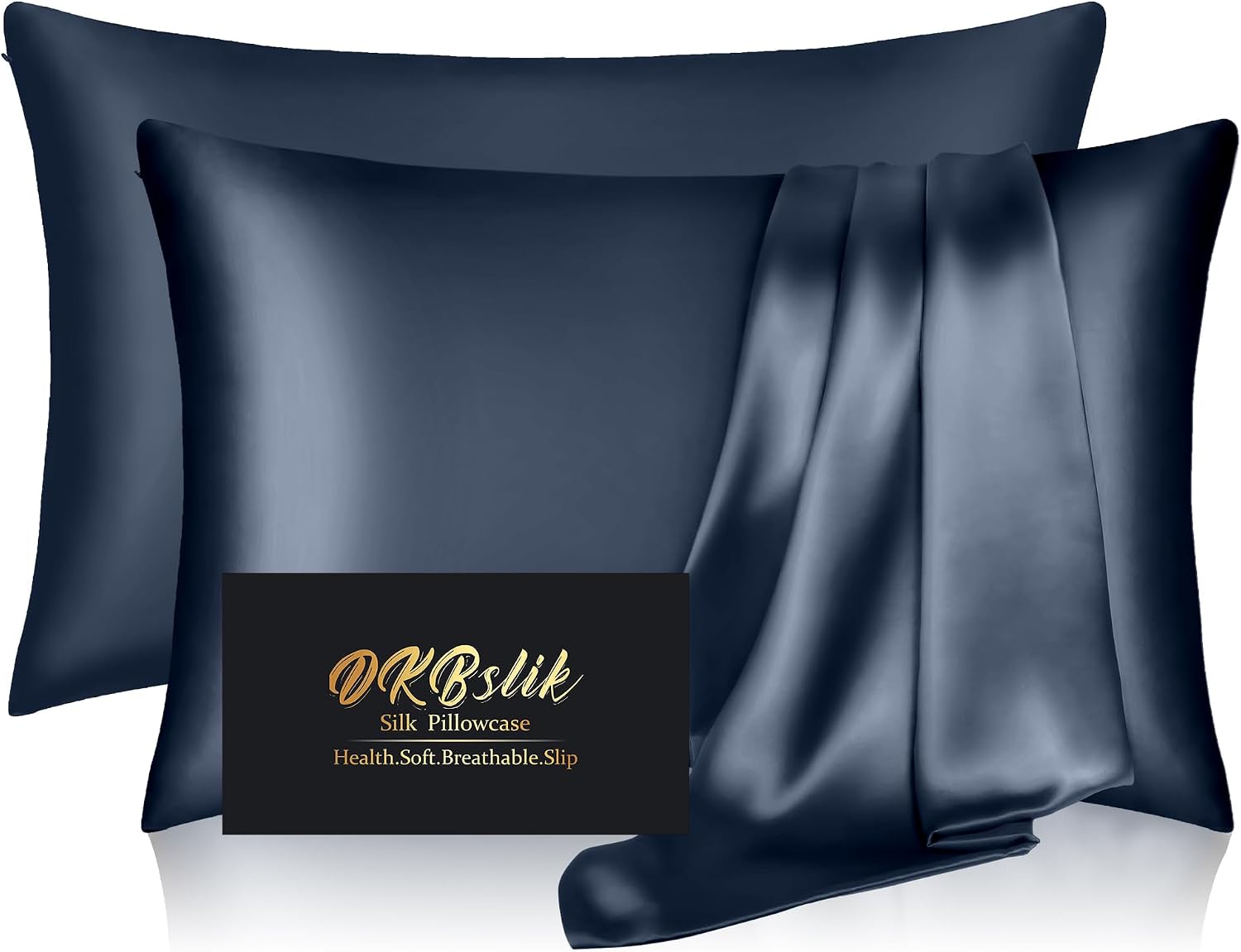 Home Silk Pillowcase 2 Pack, Mulberry Silk Pillow Cases Queen Size Set of 2, Anti Acne Silk Pillowcase for Hair and Skin, Natural Silk Sati…