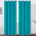 Lemomo Blackout Curtains 52 x 90 Inch Long Teal Curtains Set of 2 Panels Room Darkening Curtains for Bedroom and Living Room 90 Inch silver