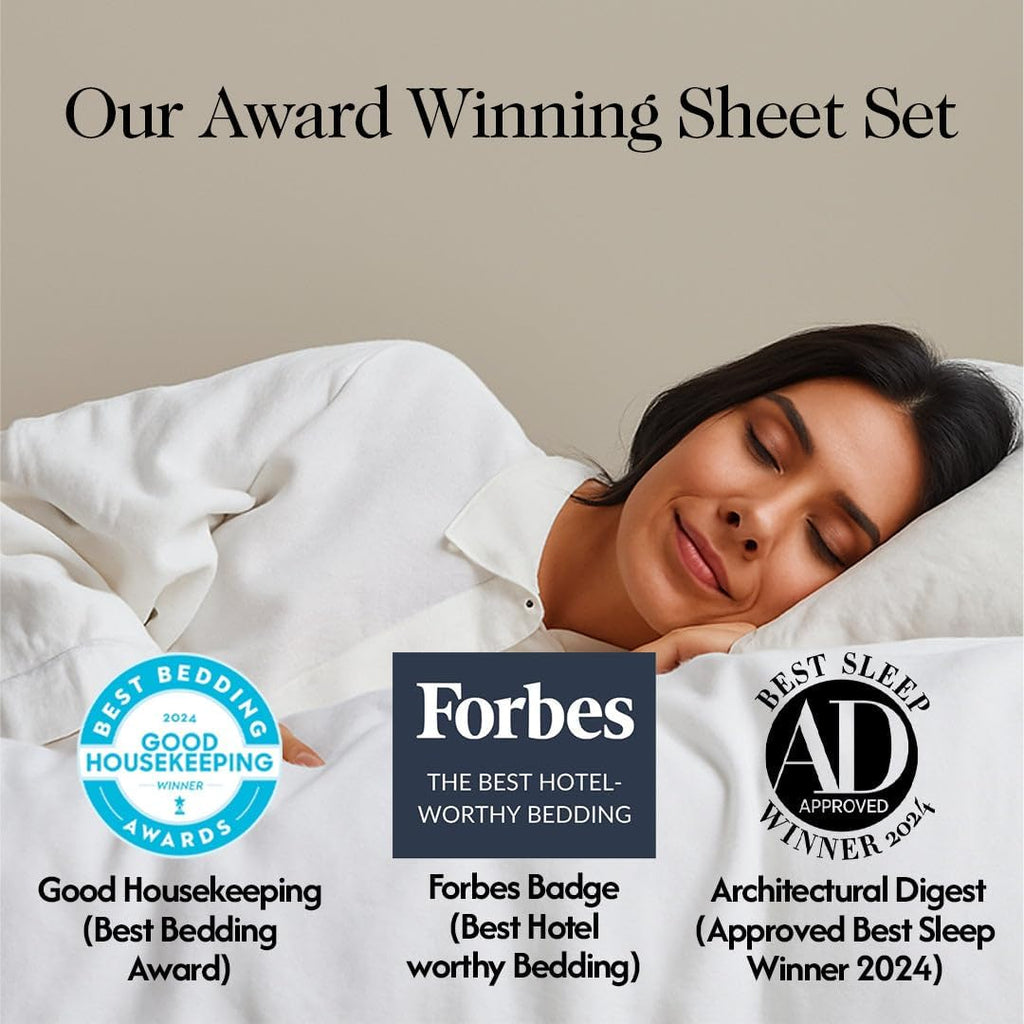 100% GOTS Certified Organic Cotton Sheets Twin Size - Luxurious 415 Thread Count, Oeko-Tex Certified, Silky Sateen Weave with Hemstitch…