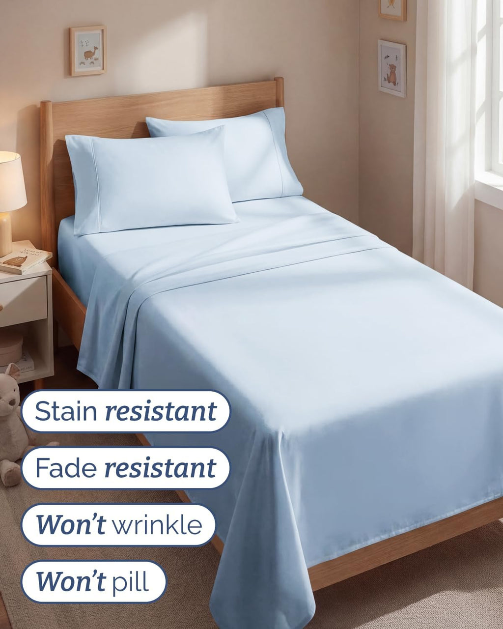 Twin 4 Piece Sheet Set - Comfy, Breathable & Cooling - Hotel Luxury Bedding for Women, Men, Kids, Teens and Children - 1 Flat & 1 Fitted…