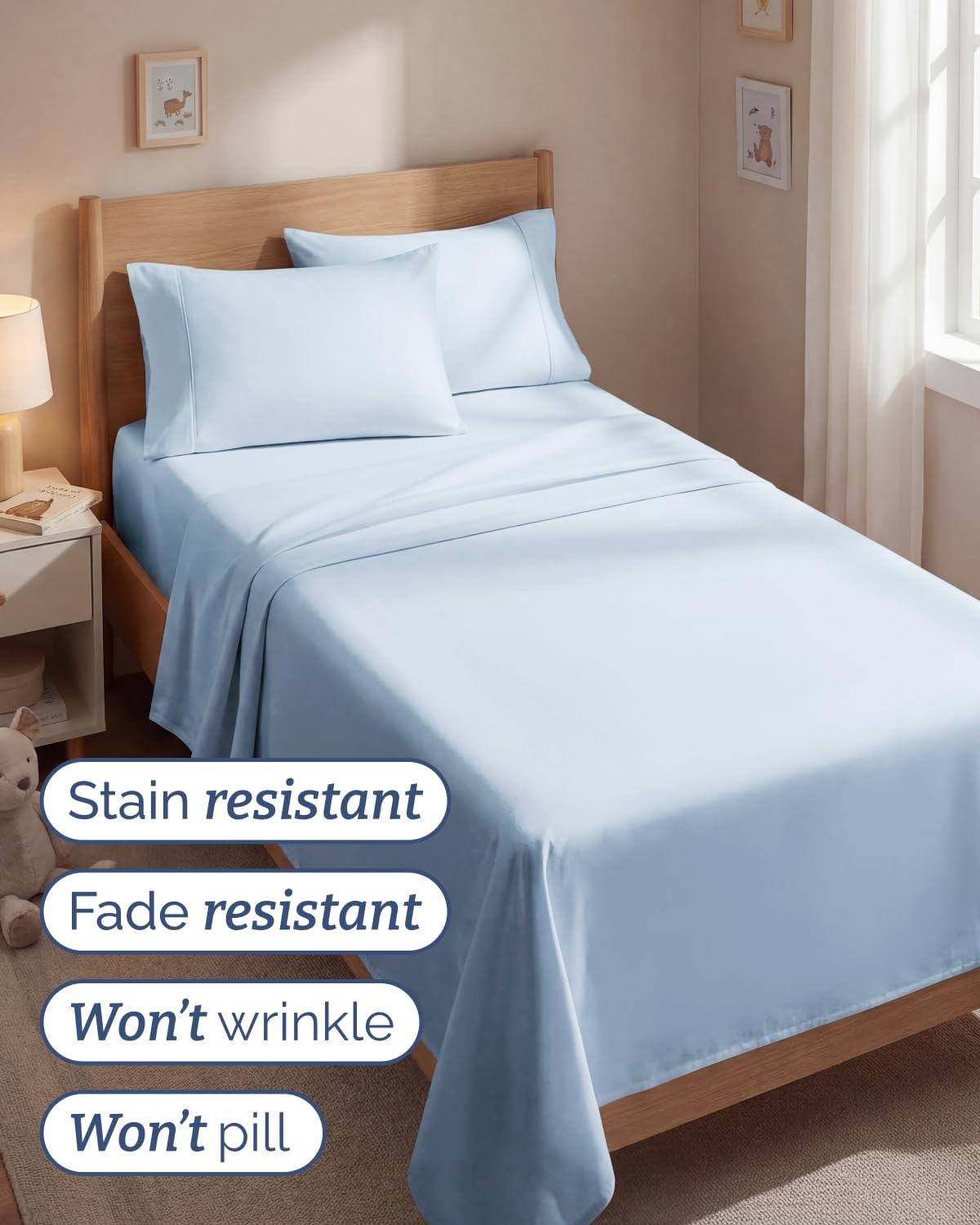 Twin 4 Piece Sheet Set - Comfy, Breathable & Cooling - Hotel Luxury Bedding for Women, Men, Kids, Teens and Children - 1 Flat & 1 Fitted…