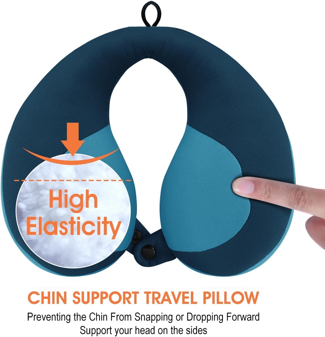 Infanzia Chin Supporting Travel Neck Pillow, Comfortably Supports and Helps Support Head and Neck - Gifts for Toddler/Child/Kids, Blue Cott…