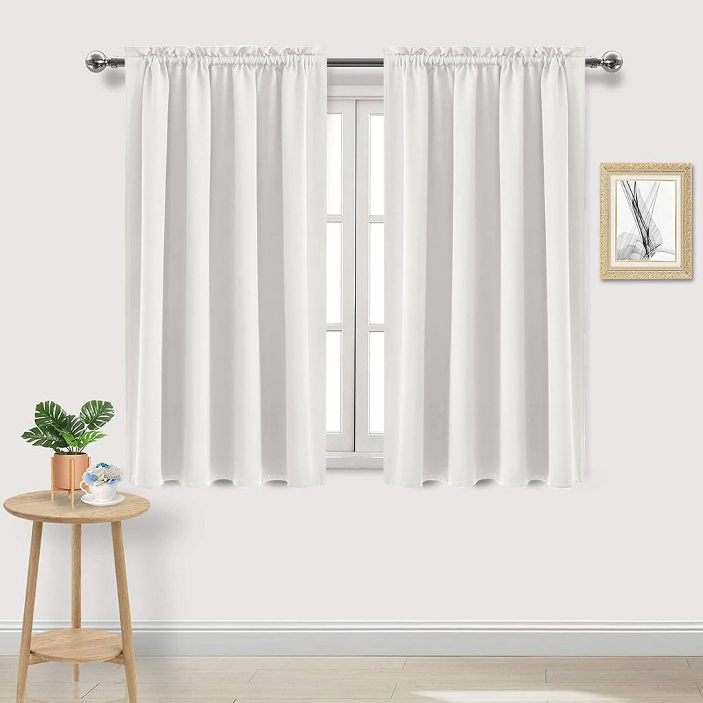 DWCN Blackout Curtains Thermal Insulated, Energy Saving & Noise Reducing Bedroom and Living Room Curtains, Ivory, W 52x L 45 Inch, Set of…