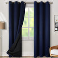 BGment Thermal Insulated 100% Blackout Curtains for Bedroom with Black Liner, Double Layer Full Room Darkening Noise Reducing Grommet Curta…