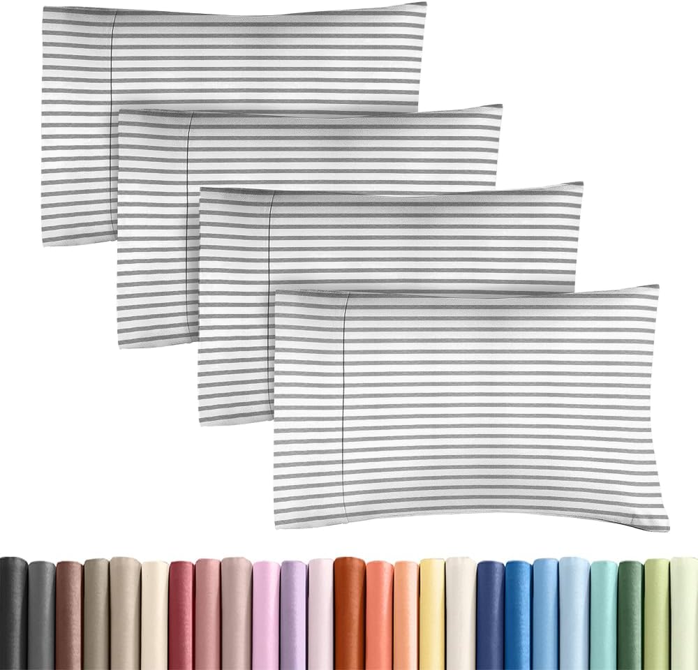 King Standard Pillow Cases Set of 4 - Soft Hotel Quality Pillowcase Covers - Comfy Bedding for Women, Men, Kids & Teens - Machine…