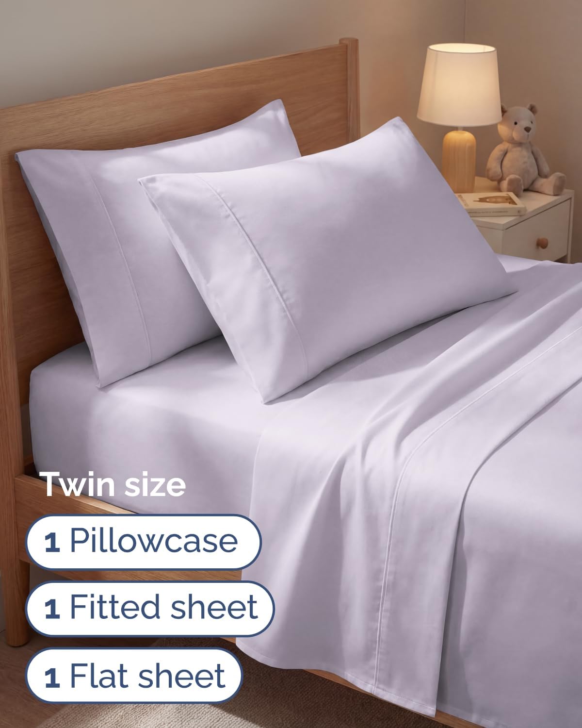 Twin 4 Piece Sheet Set - Comfy, Breathable & Cooling - Soft Hotel Luxury Bedding for Women, Men, Kids, Teens and Children - 1 Flat & 1…