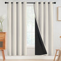SimpleHome 100% Blackout Curtains for Bedroom, Thermal Insulated Cream Grommet Window Drapes Room Darkening Curtains for Living Room with Bl…