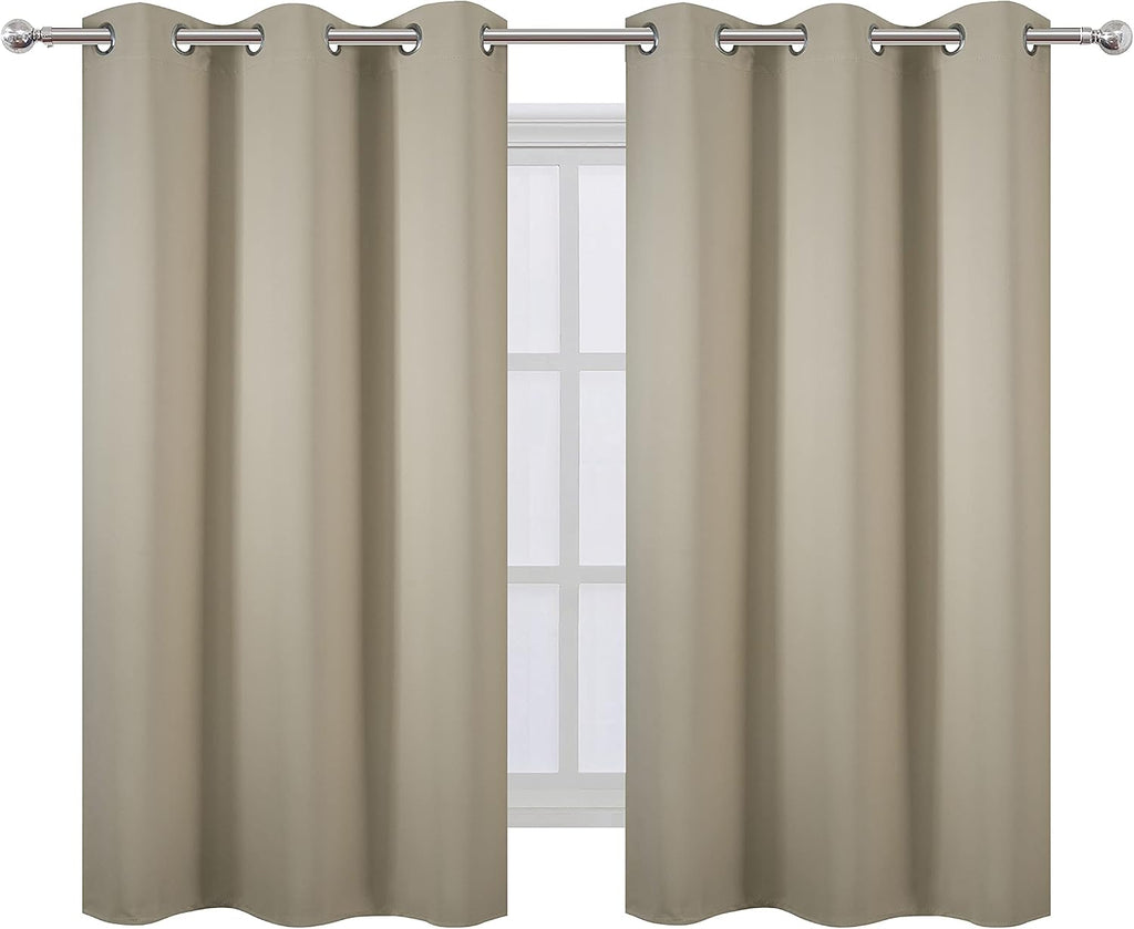Lemomo Beige Blackout Curtains 34 x 54 Inch Length/Set of 2 Curtain Panels/Thermal Insulated Room Darkening Blackout Curtains for Bedroom 5…