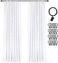 INOVADAY 100% Blackout Curtains for Bedroom, Black Out Curtains 72 Inch Long, Clip Rings Linen Blackout Drapes, Thermal Insulated Room…