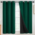 SimpleHome 100% Blackout Curtains for Bedroom, Thermal Insulated Grommet Window Drapes Room Darkening Dark Green Curtains for Living Room wi…