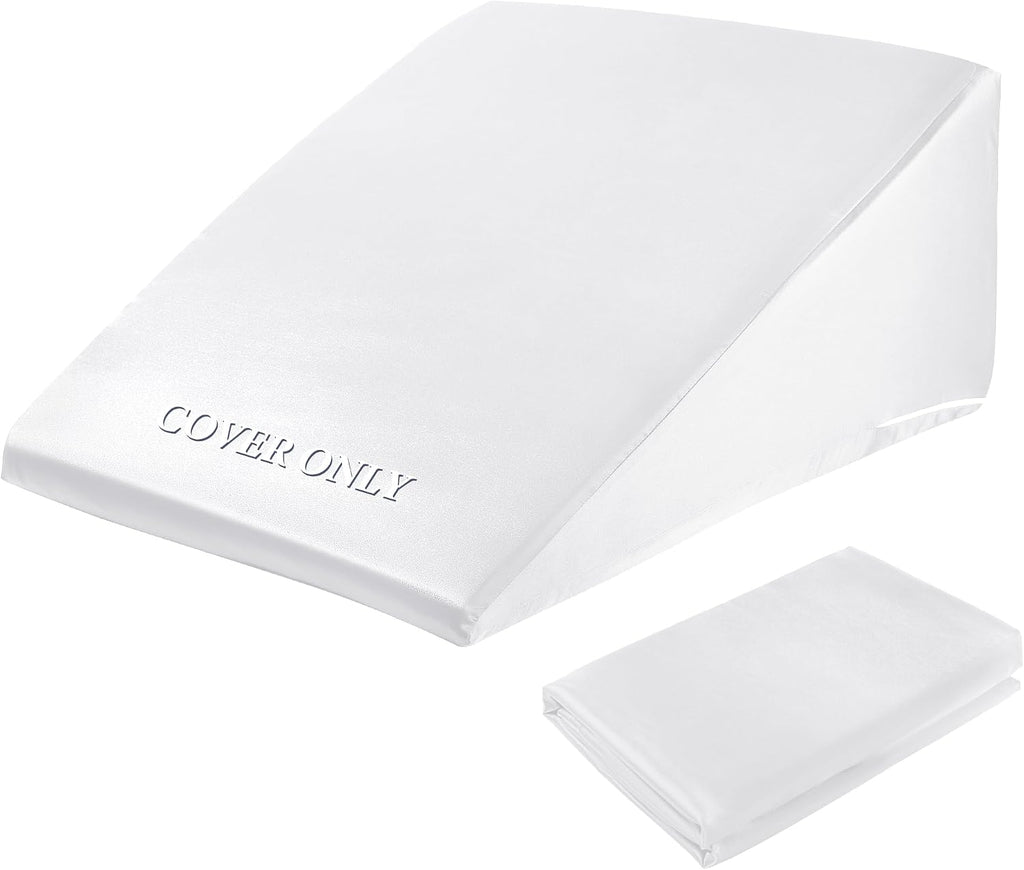 HOMBYS Satin Bed Wedge Pillow Cover Silky & Smooth Wedge Pillowcase 1 Pack 24x24x10.5, Soft & Breathable, Removable & Machine…