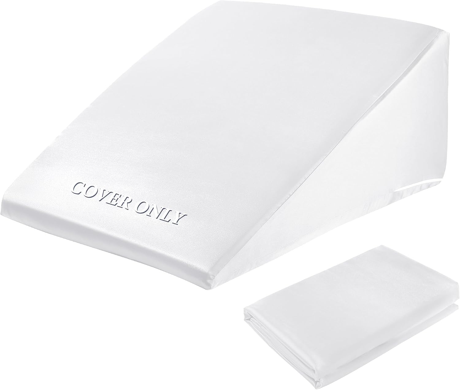 HOMBYS Satin Bed Wedge Pillow Cover Silky & Smooth Wedge Pillowcase 1 Pack 24x24x8, Soft & Breathable, Removable & Machine…