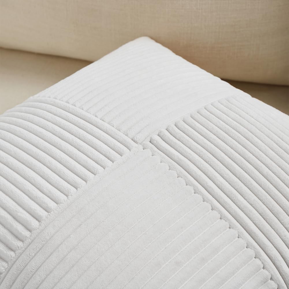 Fancy Homi 2 Packs White Samll Decorative Throw Pillow Covers 12x12 Inch with for Couch Bed Sofa, Rustic Farmhouse Boho Home Decor, Soft…