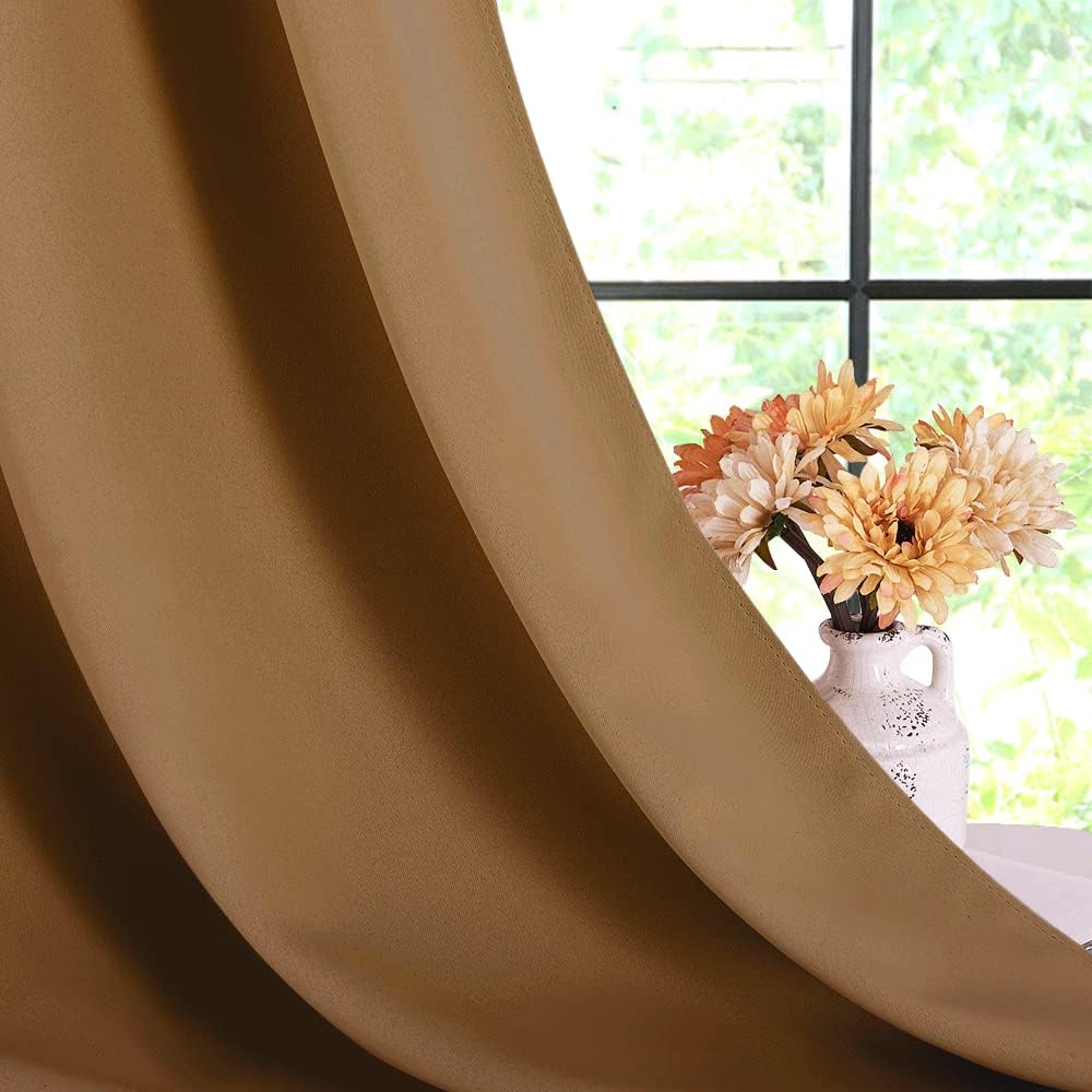 NICETOWN Sleek Blackout Curtains 48 inches Length for Small Windows, Noise Reducing and Block Draft Panels for Door Doorway Laundry…