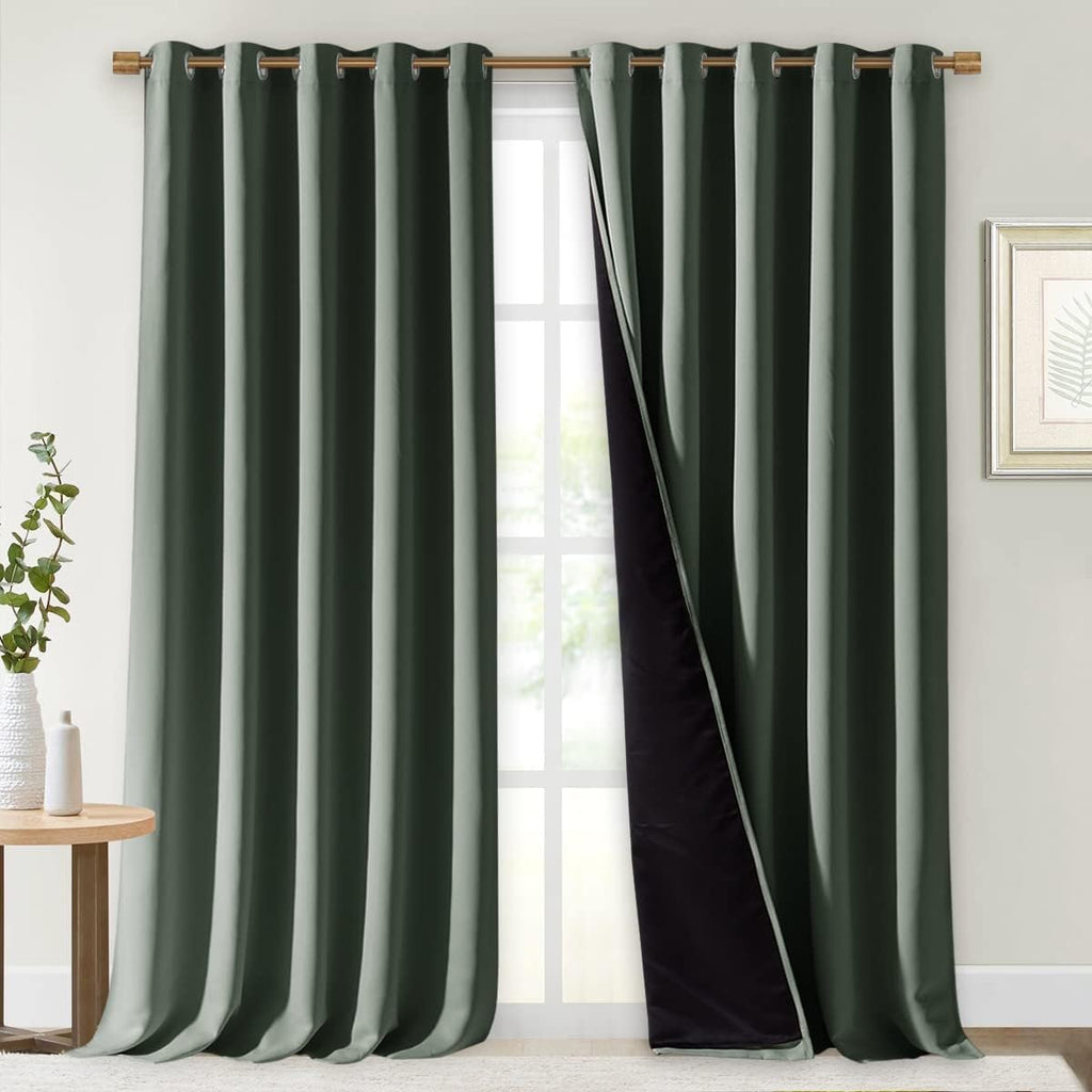 Nicetown Full Shading Cold Blocking Curtains for Windows, Super Heavy-Duty Black Lined Blackout Drapes for Bedroom, Privacy Assured Window…