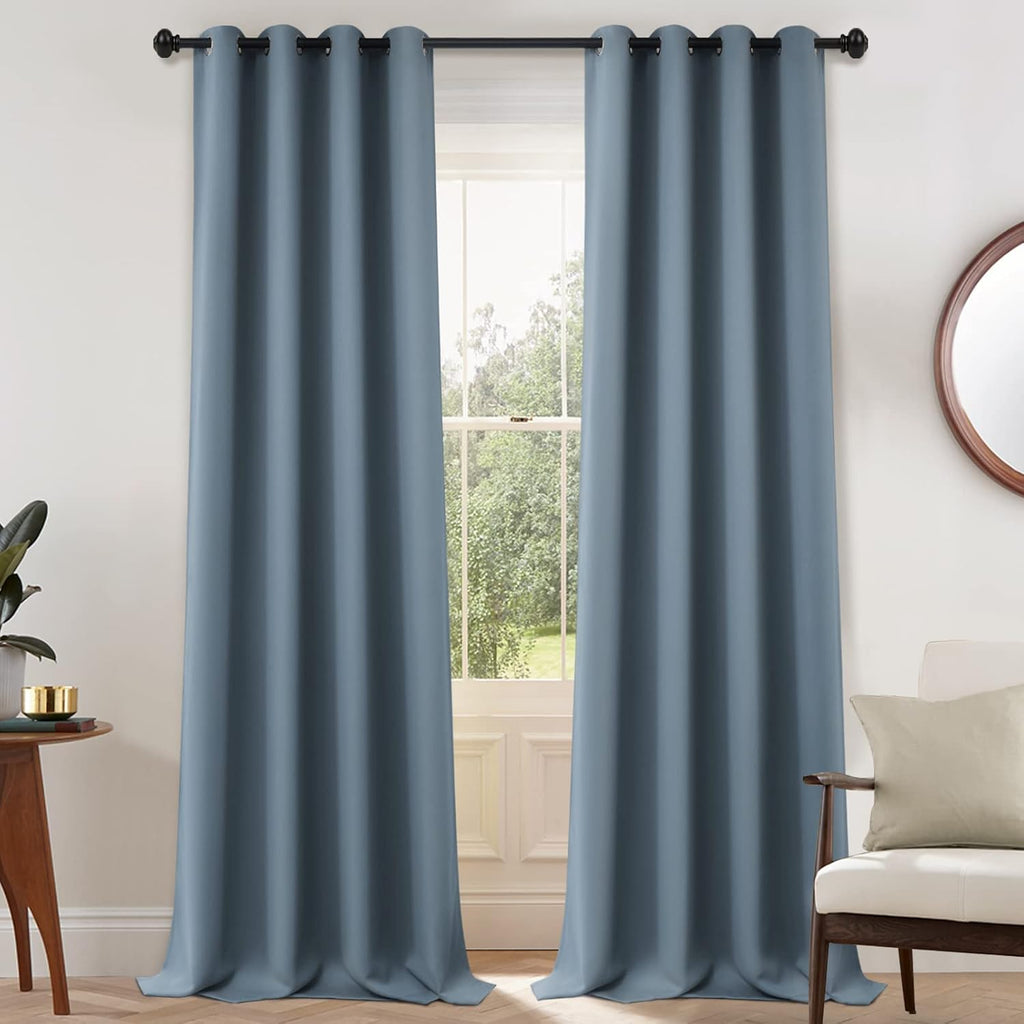 Yakamok Blackout Curtains Room Darkening Thermal Insulated Window Panels, Solid Grommet Top Drapes for Bedroom/Living Room(52x108 Inch…