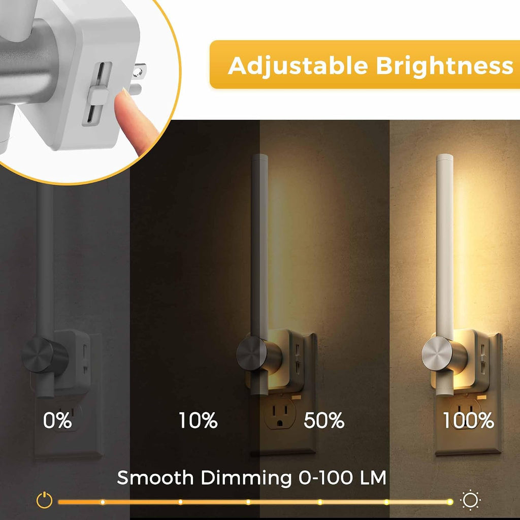 L LOHAS LED Night Light, Night Lights Plug into Wall, 0-200LM Bathroom Night Light, Dusk to Dawn Sensor 2W Dimmable Nightlights, Soft…