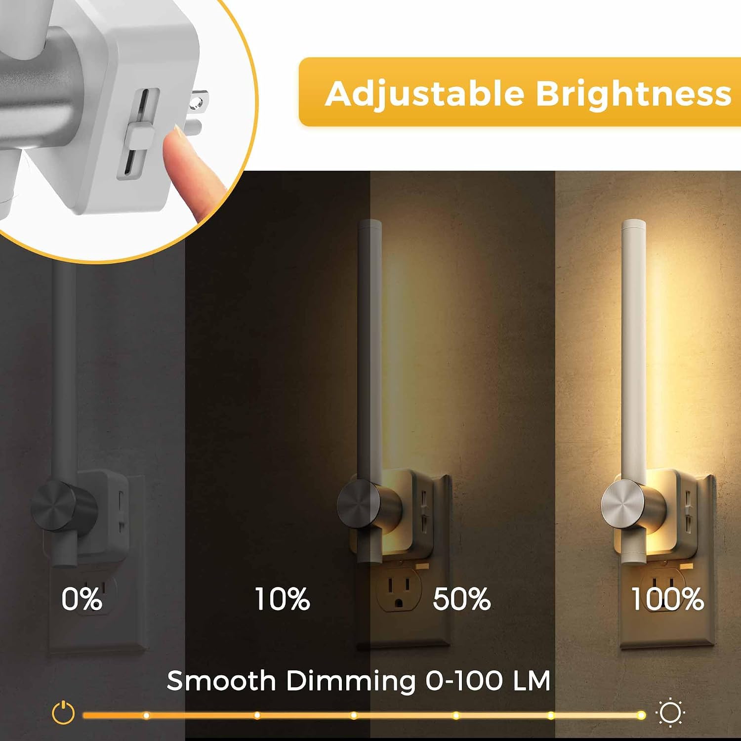 L LOHAS LED Night Light, Night Lights Plug into Wall, 0-200LM Bathroom Night Light, Dusk to Dawn Sensor 2W Dimmable Nightlights, Soft…