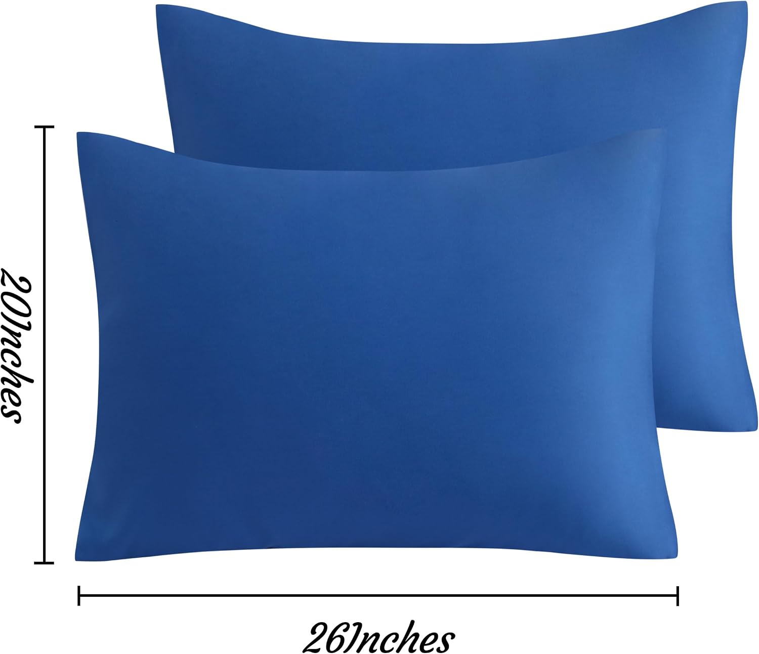 Ntbay Standard Pillow Cases Set of 2, 2 Pack Brushed Microfiber 20x26 Pillow Cases, Soft, Wrinkle, Fade, Stain Resistant Royal Blue Pillow…