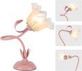 Cute Flower Desk Lamp, 3 Color Temperature Table Lamps with LED Bulb, Vintage Bedside Lamp, Reading Lamps with Soft Light for Bedroom…