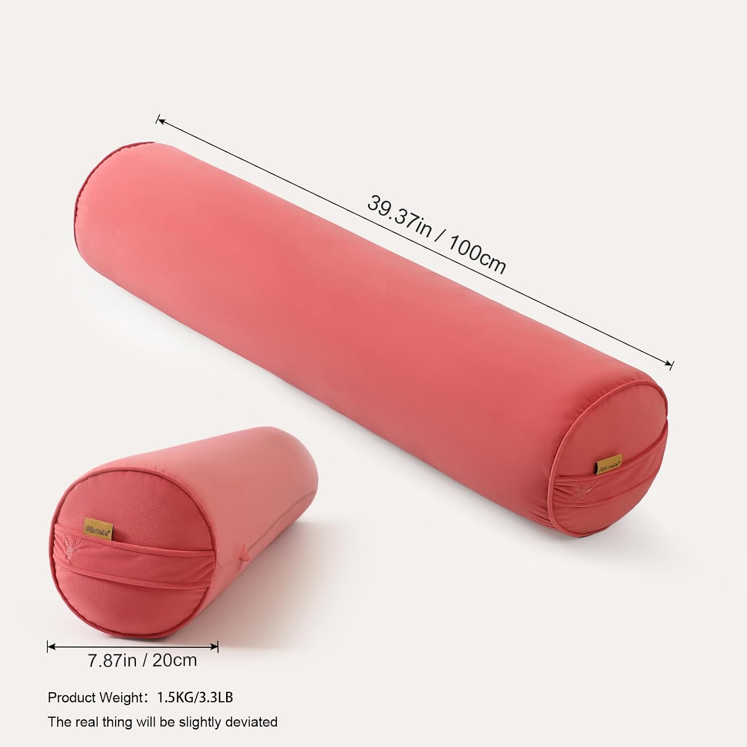 Body Pillow for Adults, Long Round Pillow, Big Cylindrical Pillow, Large Full Bolster Pillows for Side Sleepers (Coral Peach, 39.37"*7.87")