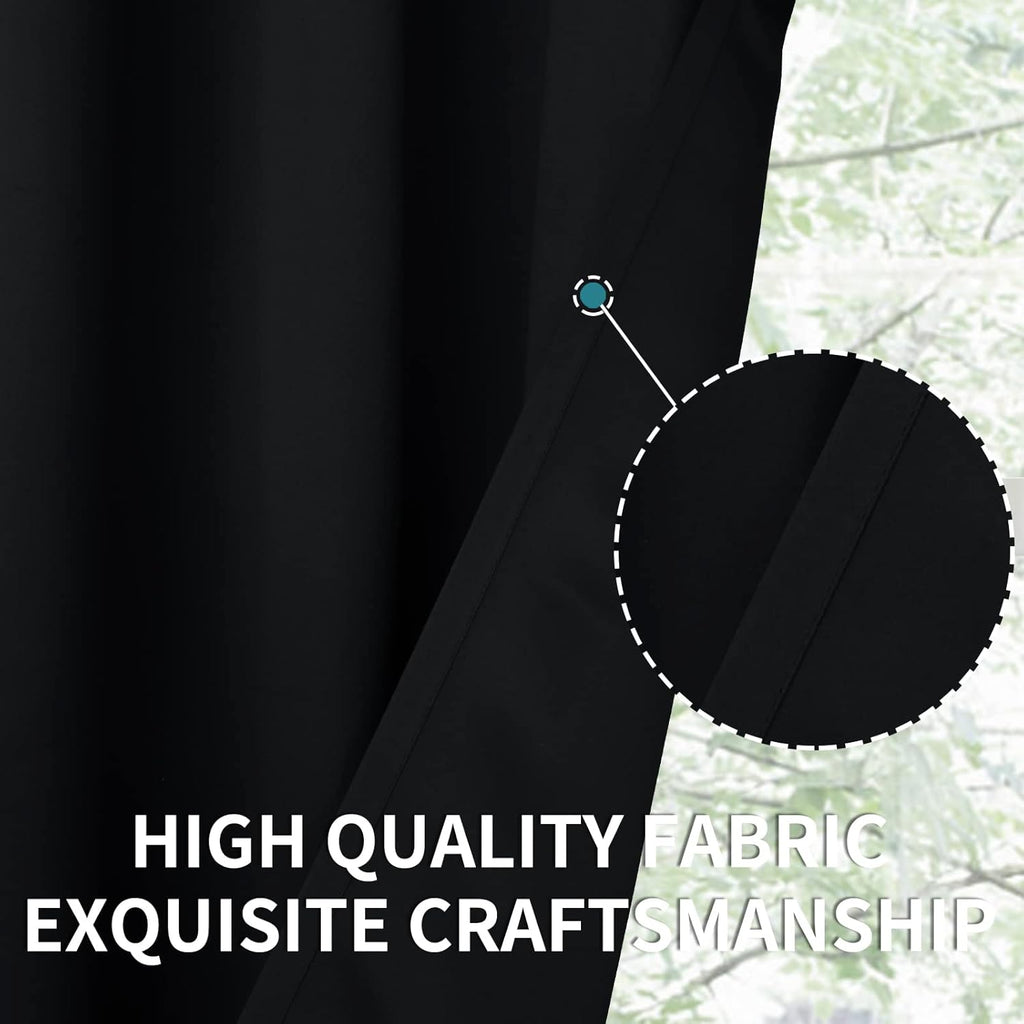 BGment Blackout Curtains - Grommet Thermal Insulated Room Darkening Bedroom and Living Room Curtain, Set of 2 Panels (70 x 84 Inch, Black)…