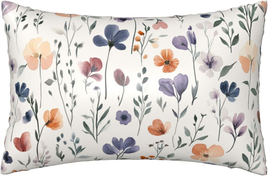 Satin Pillowcase for Hair and Skin Watercolor Floral Green Leaves Super Soft and Cooling Similar to Silk Pillow Case 1 Pack with Hidden…