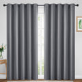 Yakamok Blackout Curtains Room Darkening Thermal Insulated Window Panels, Solid Grommet Top Drapes for Bedroom/Living Room(70Wx84L, Grey…