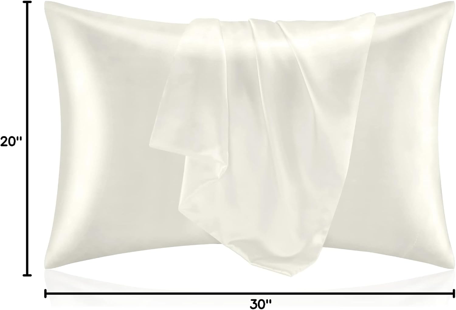 Bedelite Satin Pillowcase for Hair and Skin, Super Soft and Cooling Similar to Silk Pillow Cases 2 Pack with Envelope Closure, Gift for Wom…