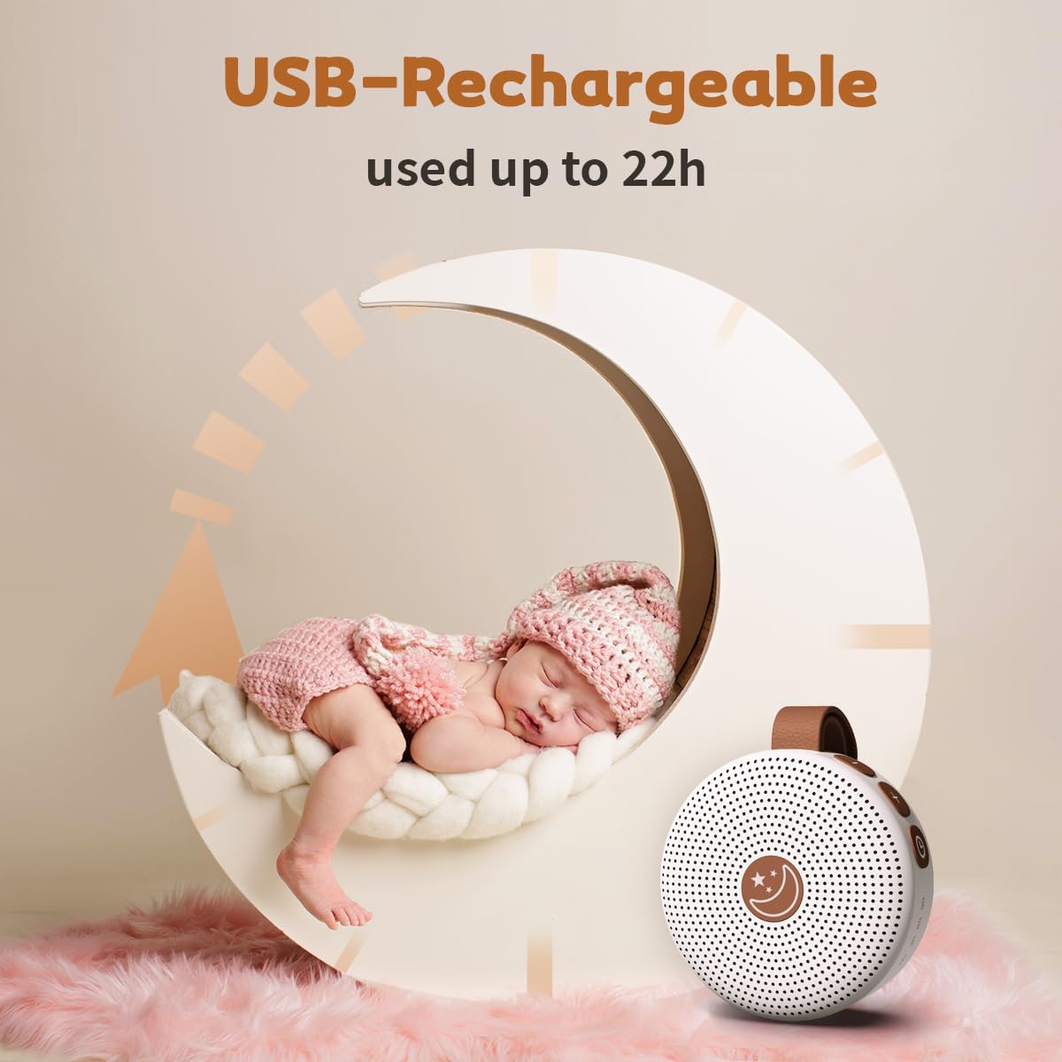 Sound Machine Mini Portable Baby White Noise Machine with 30 Soothing Sounds for Kids Adults Auto-Off Timer 32 Volume Levels Rechargeable…