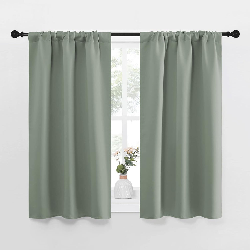 NICETOWN Window Curtains Blackout Drapes - Thermal Insulated Solid Rod Pocket Blackout Curtains/Draperies for Living Room (Sage Green…