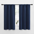 NICETOWN Kitchen Curtains, Short Blackout Curtains & Drapes, Thermal Insulated Rod Pocket Window Treatment Draperies for Nursery (Navy…