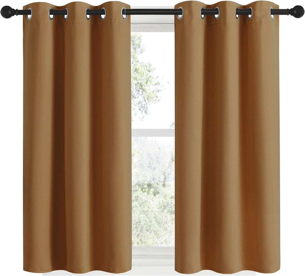 NICETOWN Sleek Blackout Curtains 48 inches Length for Small Windows, Noise Reducing and Block Draft Panels for Door Doorway Laundry…