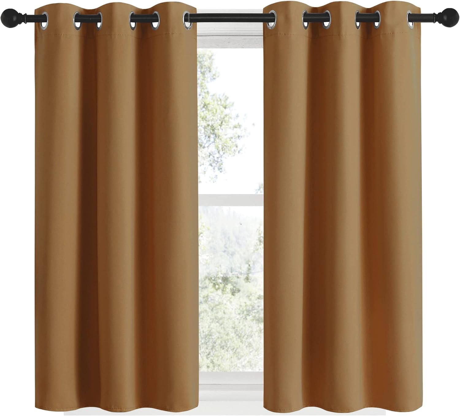 NICETOWN Sleek Blackout Curtains 48 inches Length for Small Windows, Noise Reducing and Block Draft Panels for Door Doorway Laundry…