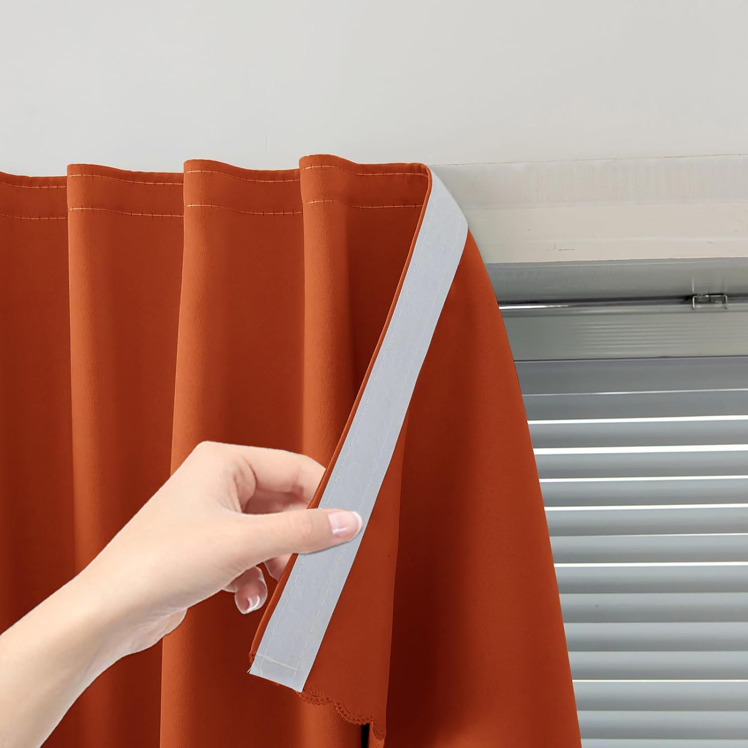 Self Adhesive Curtains Portable Blackout Curtain Simple and Easy to Install Bedroom Window Thermal Lnsulated Kitchen Room Darkening Black…