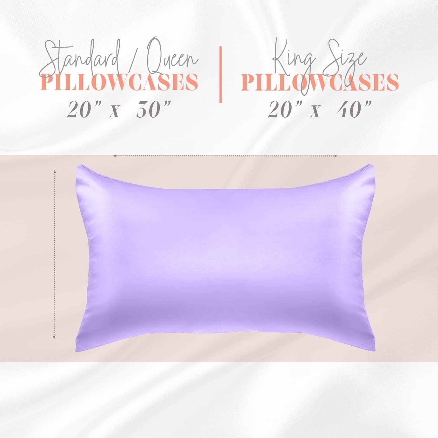 Elegantcomfort Elegant Comfort Silky and Luxurious 2-Piece Satin Pillowcase Set for Healthier Skin and Hair, Hidden Zipper Closure and Beau…