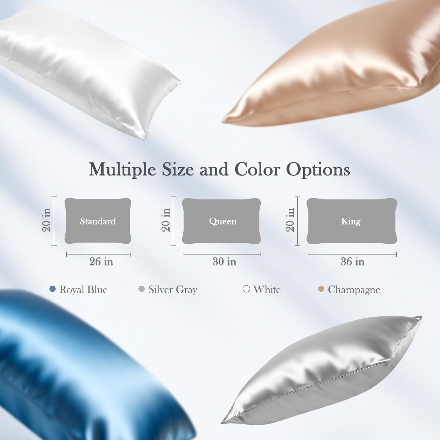Avolare Cooling Pillow Cases, 2 Pack Arc-Chill Pillow Cases Queen for Hot Sleepers, Satin Pillow Case with Zipper, Gentle on Hair and Skin,…