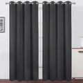 Lemomo Blackout Curtains 52 x 84 inches Long Dark Grey Curtains Set of 2 Panels Thermal Insulated Room Darkening Curtains for Bedroom 84 in…