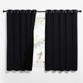 Nicetown Complete 100% Blackout Curtains, Thermal Insulated & Energy Efficiency Window Draperies with Black Liner, Noise Reducing Short Cur…