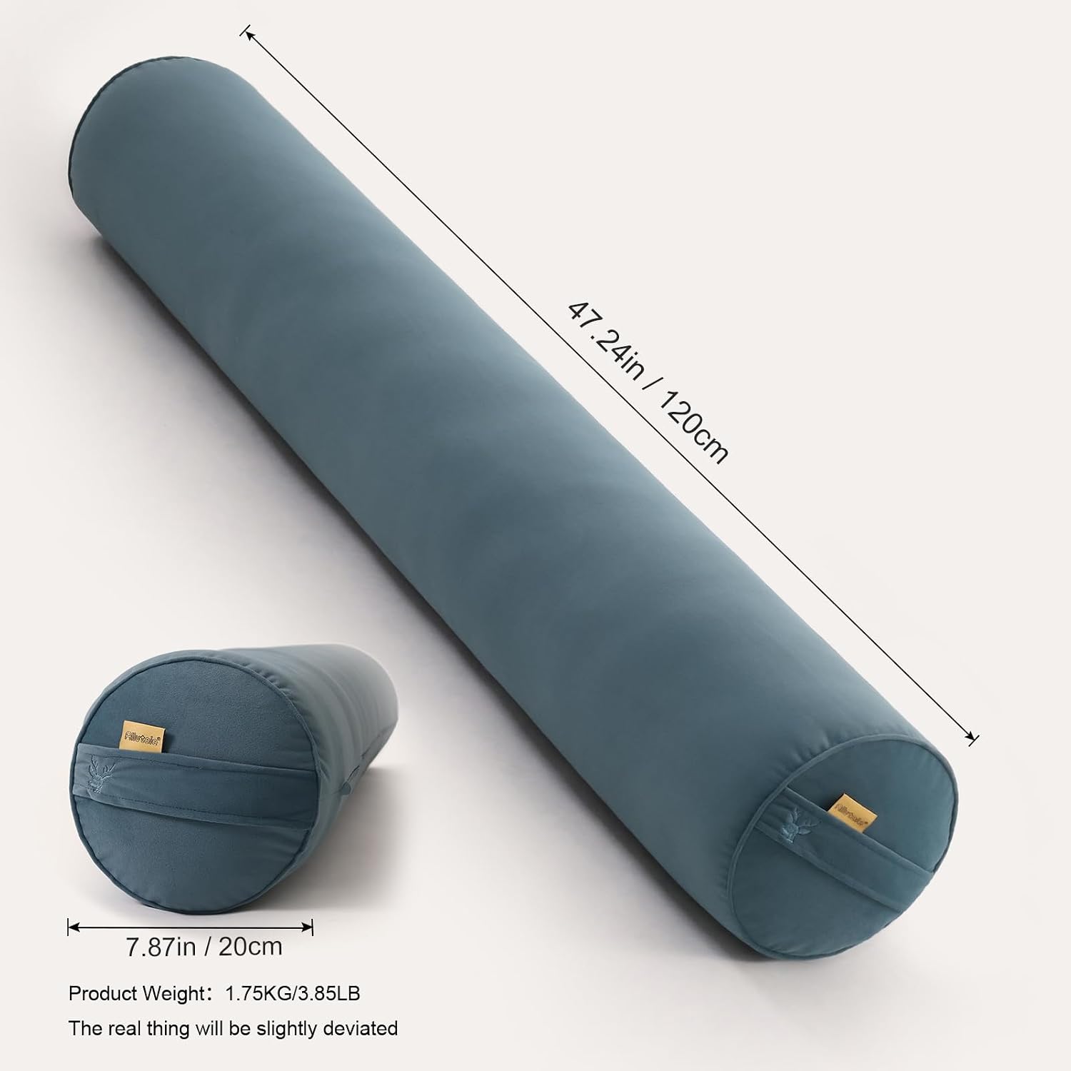 Body Pillow for Adults, Long Round Pillow, Big Cylindrical Pillow, Large Full Bolster Pillows for Side Sleepers (Slate Blue, 47.24"*7.87")
