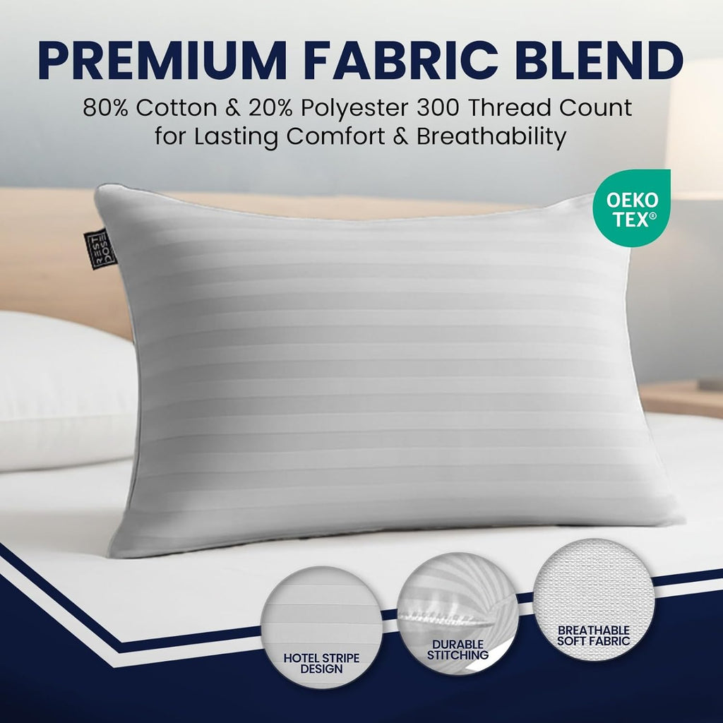 REST DOSE Bed Pillows for Sleeping, Set of 2 – Cooling, Hotel Quality with Soft Down Alternative Fill for Back, Stomach & Side Sleep…
