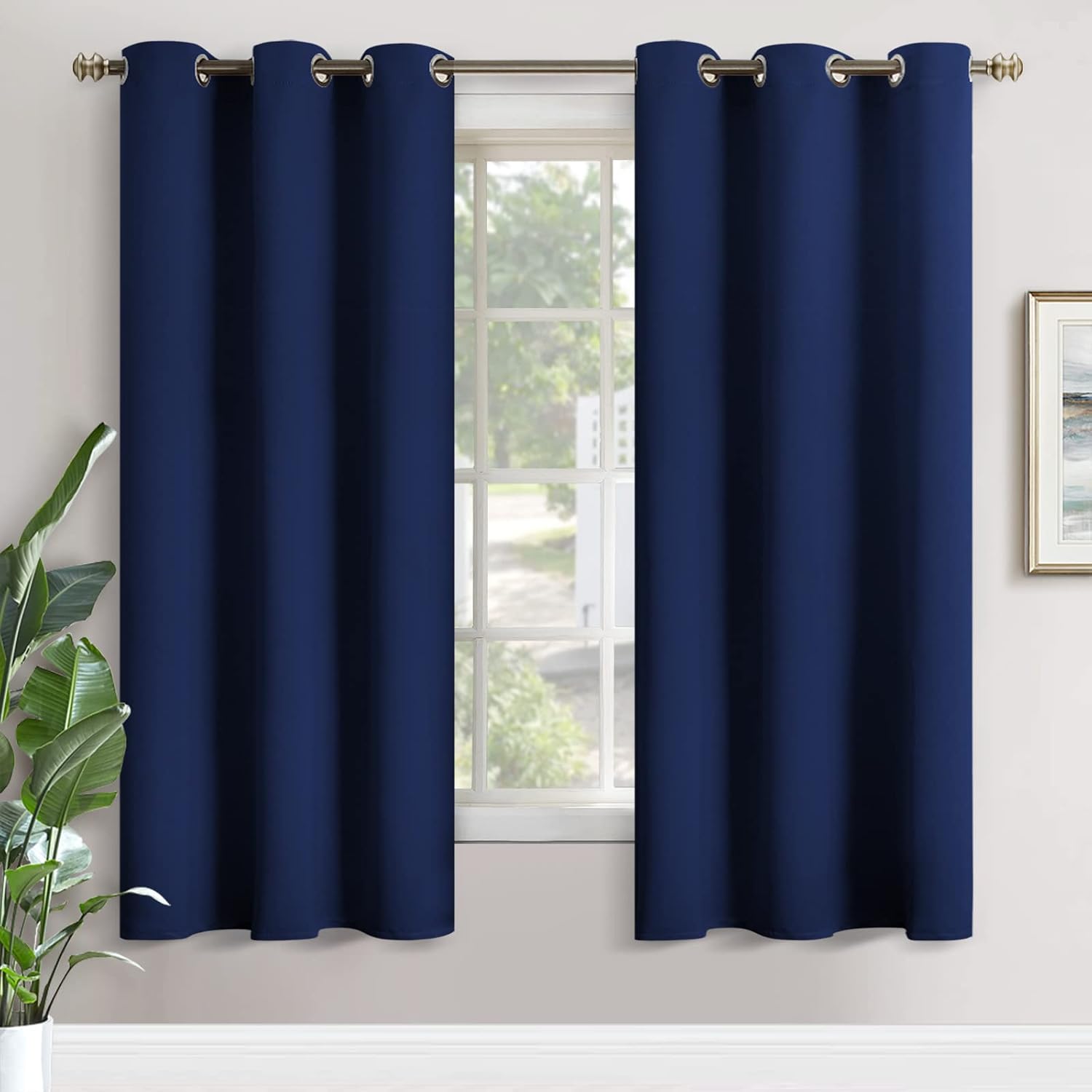 YoungsTex Navy Blue Blackout Curtains 72 Inches Length for Bedroom - Thermal Insulated with Grommet Room Darkening Window Drapes for Living…